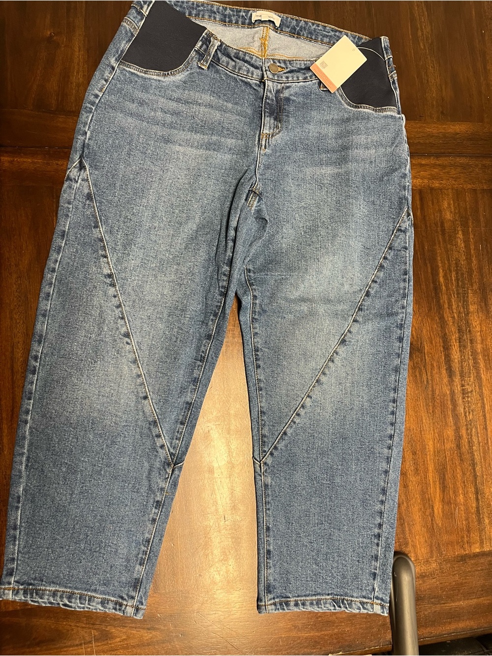 NWT Motherhood Maternity Light Blue Denim Barrel Leg Jeans